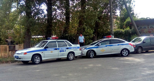 Полиция на месте блокирования колонны кубанских фермеров и дальнобойщиков, 23 августа 2016 года. Фото Константина Волгина для "Кавказского узла"

