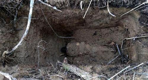 Минометная мина, найденная в Волгограде рядом с детской площадке. ФОТО: пресс-служба ЮВО
