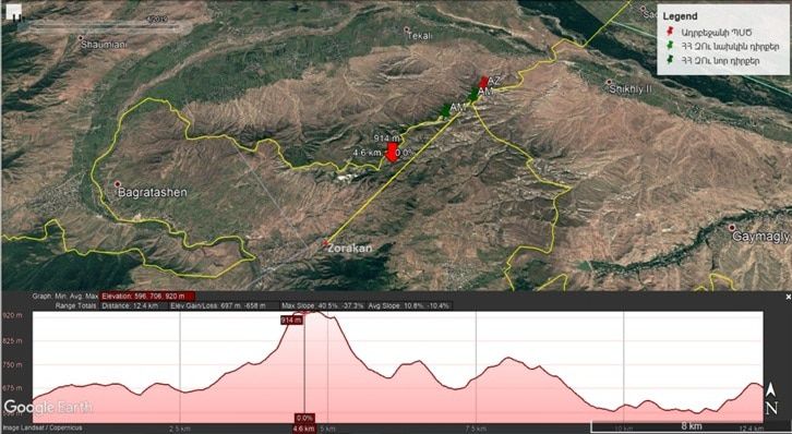 Позиции ГПС Азербайджана и армянское село Зоракан. Автор: Тарон Ованнисян