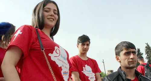 Участники "Молодежного форума-2019" в селе Ванк Мартакертского района Нагорного Карабаха. Фото Алвард Григорян для "Кавказского узла"