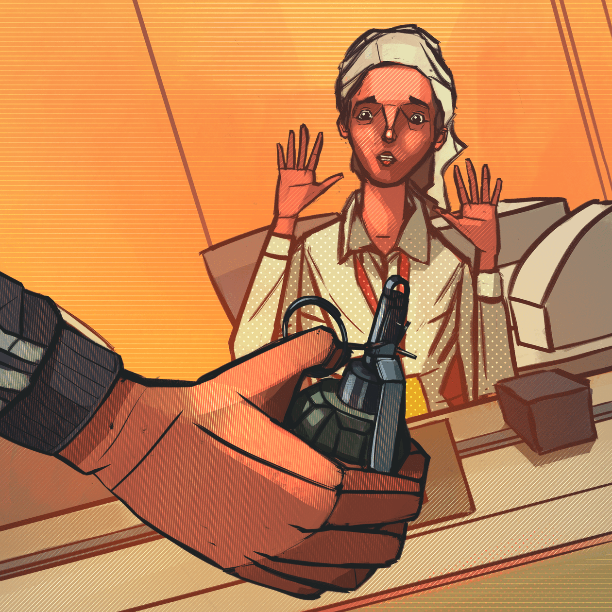 Зарисовка истории Пятимат Юсуповой. Рисунок: Сергей Горецкий