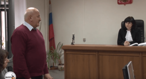 Скриншот видео заседания по делу Андрея Доронина 14 января 2020 года. https://youtu.be/dBnbo8iilNI