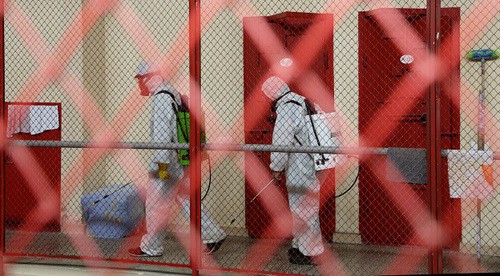 Дезинфекция в одном из мест заключения в Грузии. Фото: Special Penitentiary Service of Georgia
www.facebook.com/moc.gov.ge/posts/3359750700767604