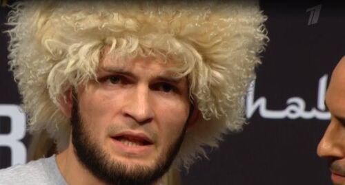 Хабиб Нурмагомедов. Фото: кадр видео "Первый канал". https://www.1tv.ru/sport/habib-vs-pore-boy-za-titul-chempiona-mira-ufc/vse-translyacii/habib-nurmagomedov-dastin-pore-ceremoniya-vzveshivaniya-i-duel-vzglyadov Хабиб Нурмагомедов. Фото: кадр видео "Первый канал". https://www.1tv.ru/sport/habib-vs-pore-boy-za-titul-chempiona-mira-ufc/vse-translyacii/habib-nurmagomedov-dastin-pore-ceremoniya-vzveshivaniya-i-duel-vzglyadov