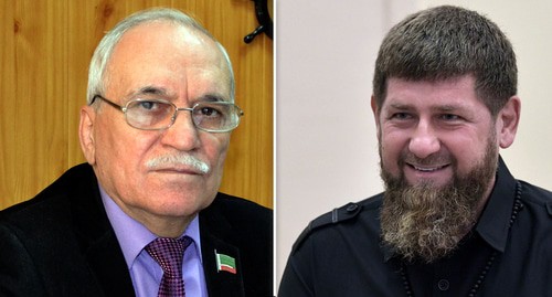 Хасмагомед Дениев, Рамзан Кадыров. Фото: https://www.grozny-inform.ru/news/society/70492/, kremlin.ru/ Коллаж "Кавказского узла" Хасмагомед Дениев, Рамзан Кадыров. Фото: https://www.grozny-inform.ru/news/society/70492/, kremlin.ru/ Коллаж "Кавказского узла"