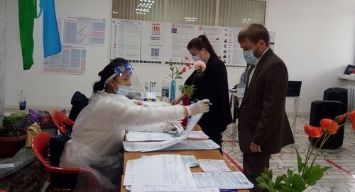 Избирательный участок №100 в поселке Хасанья. 19 сентября 2021 года. Фото Людмилы Маратовой для "Кавказского узла".