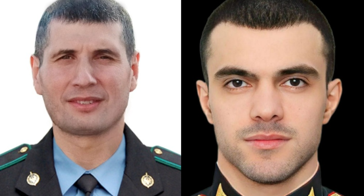 Рафидин Агамирзоев и Омар Ильясов. Фото из Telegram-канала администрации Докузпаринского района, https://t.me/dokuz_para/9010, https://t.me/dokuz_para/9015.
