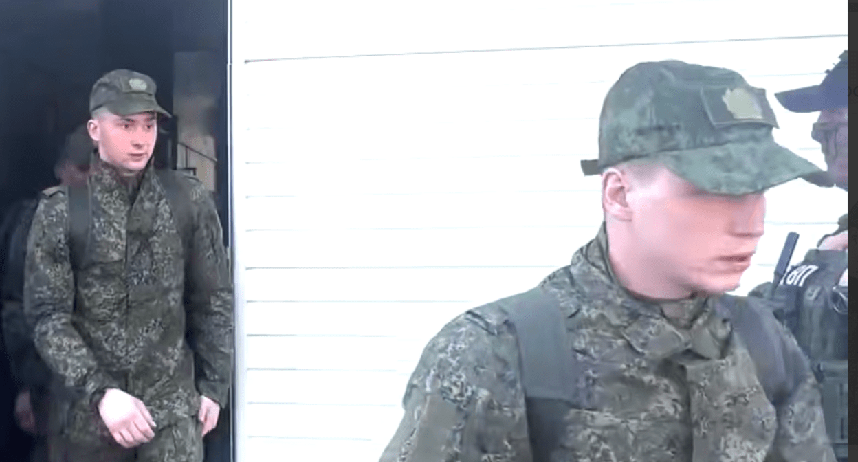 Вернувшиеся из плена бойцы. Стоп-кадр видео Минобороны России от 19.04.25, https://t.me/mod_russia/51495.