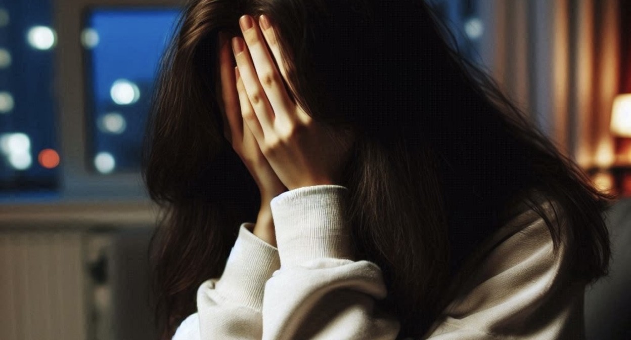 Девушка плачет. Иллюстрация создана "Кавказским узлом" при помощи программы Copilot