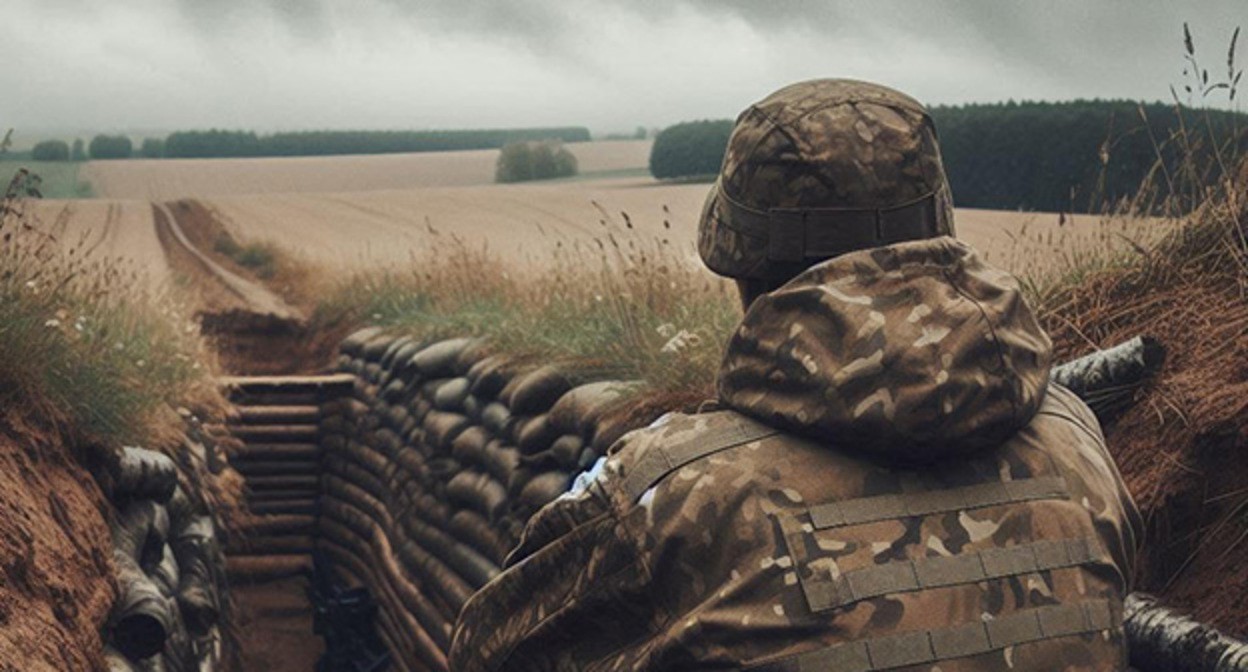 Военнослужащий. Иллюстрация "Кавказского узла", созданная при помощи программы Copilot