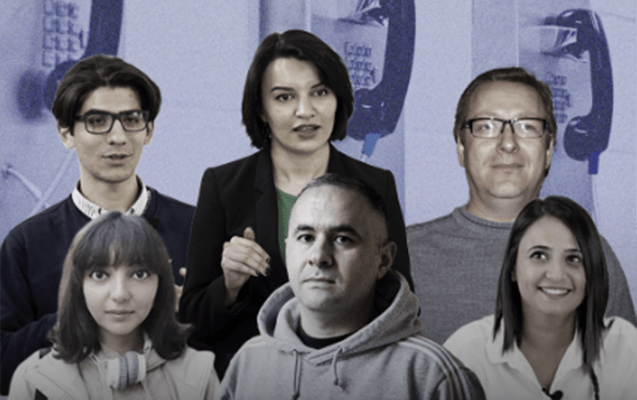 Журналисты Abzas Media. Фото: Musavat https://musavat.com/news/abzas-media-ve-toplum-tv-isinde-yeni-faktlar_1062539.html?d=1

