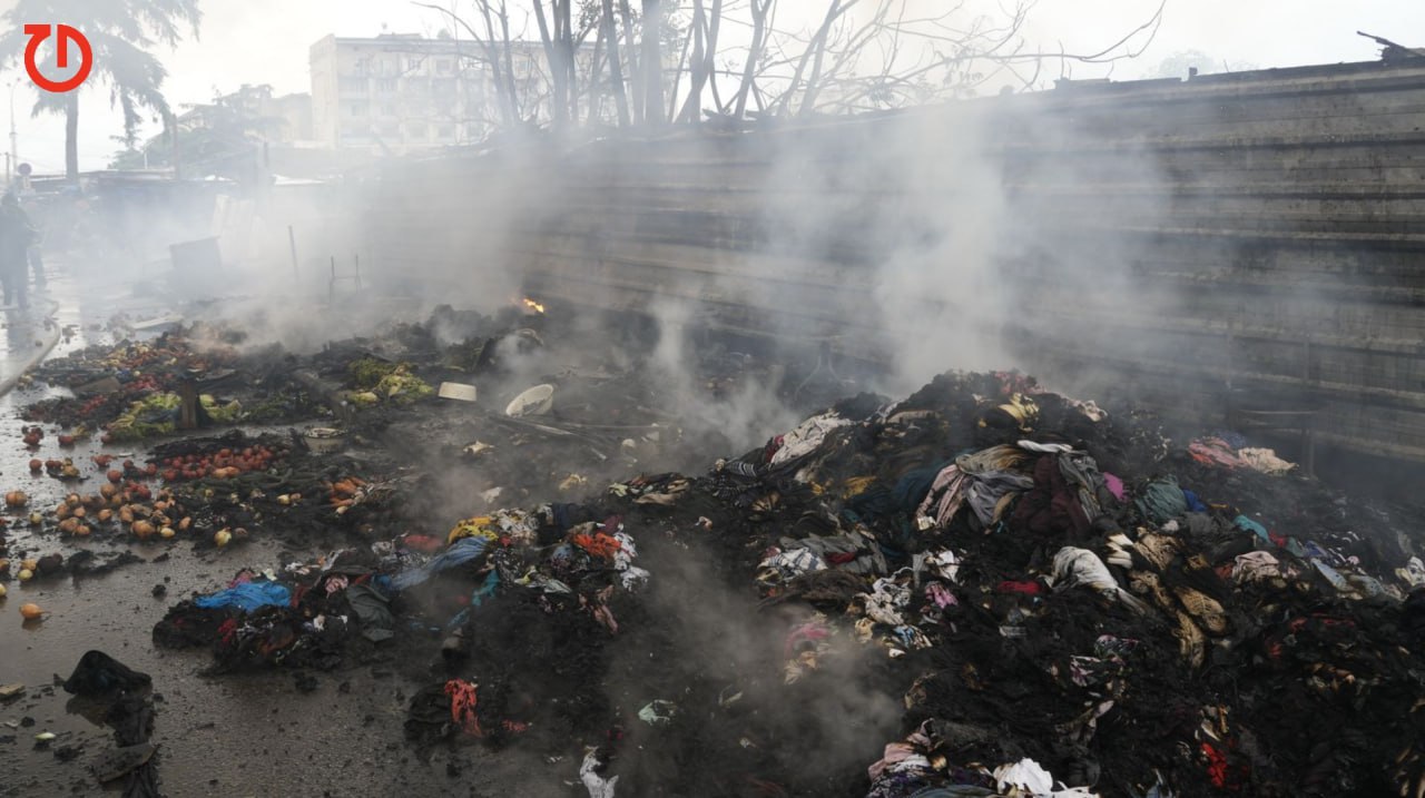 Пожар на рынке в Тбилиси. Скриншот публикации в телеграм-канале "NEWSGEORGIA/Новости – Грузия" https://t.me/NGnewsgeorgia/24052