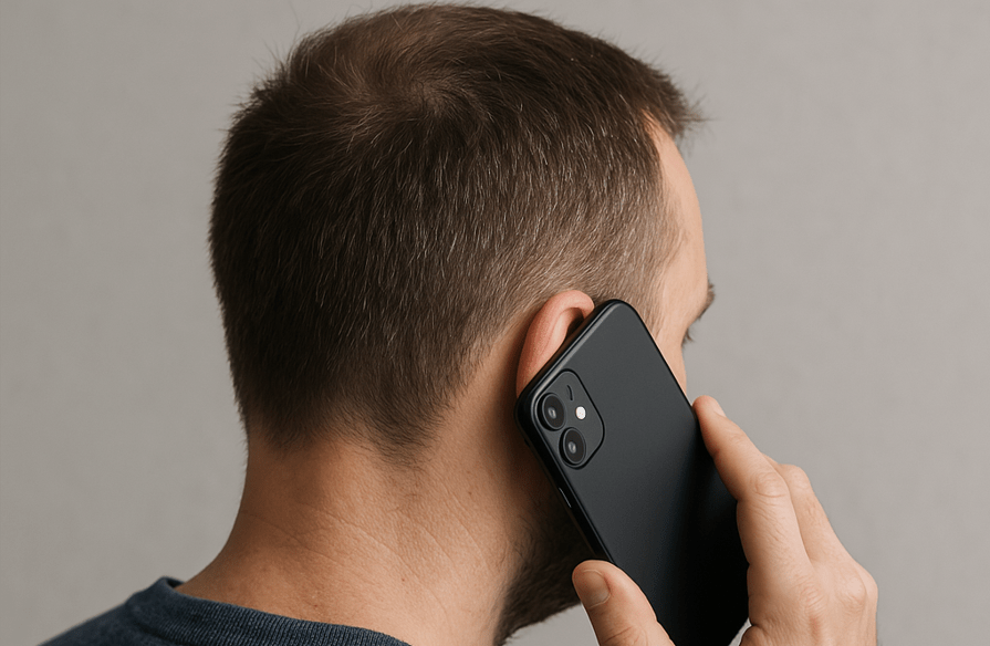 Человек  говорит по мобильному телефону. Изображение создано ИИ в программе Сopilot по запросу "Кавказского узла".