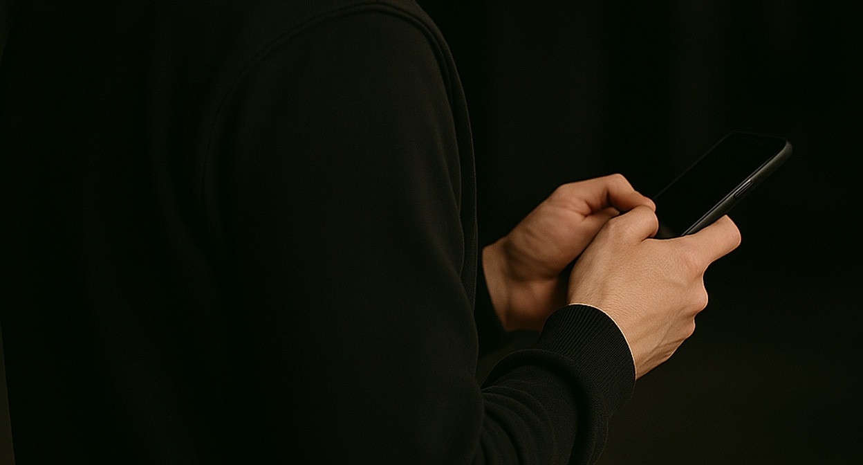 Мужчина пересылает данные. Иллюстрация создана "Кавказским узлом" с помощью ИИ в программе Copilot