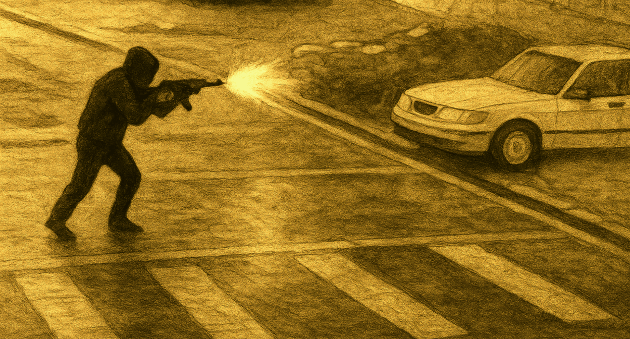 Нападение в Ардоне. Иллюстрация создана "Кавказским узлом" с помощью ИИ в программе Copilot