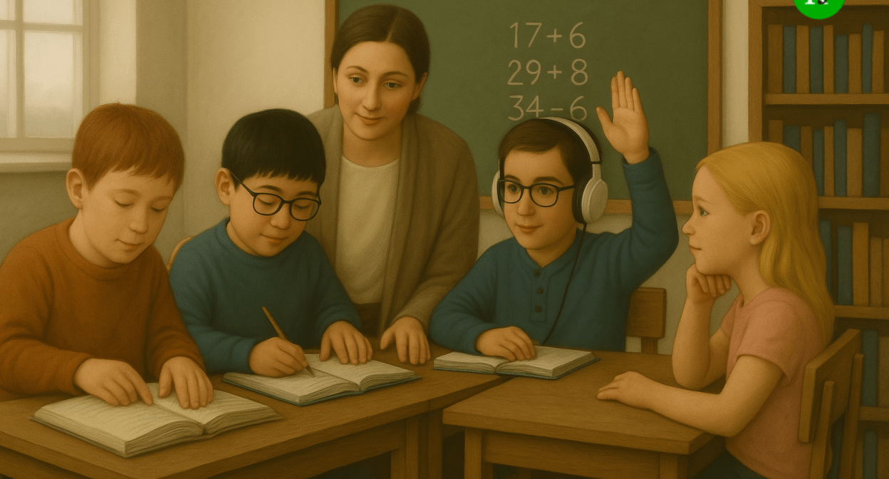 Инклюзивный класс. Иллюстрация создана "Кавказским узлом" с помощью ИИ в программе Copilot