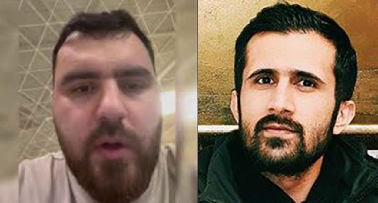 Имран Алиев (слева) и Эльгиз Гахраман. Коллаж "Кавказского узла". Скриншот видео  https://www.pastinfo.am/ru/news/2024/04/19/8eccrnkx6/1749624 Фото со страницы активиста в Facebook, facebook.com/elgiz.gahraman принадлежит компании Meta деятельность которой запрещена в России