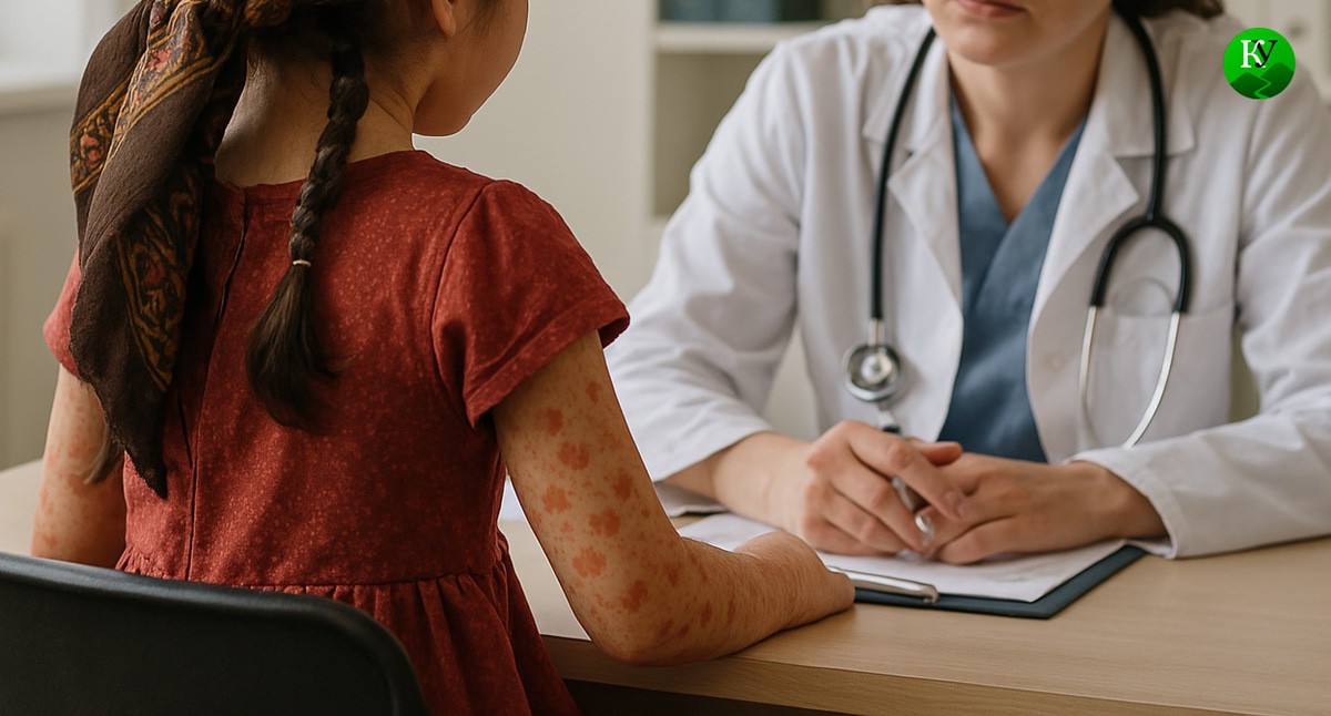 Девочка с краснухой. Иллюстрация создана "Кавказским узлом" с помощью ИИ в программе Copilot