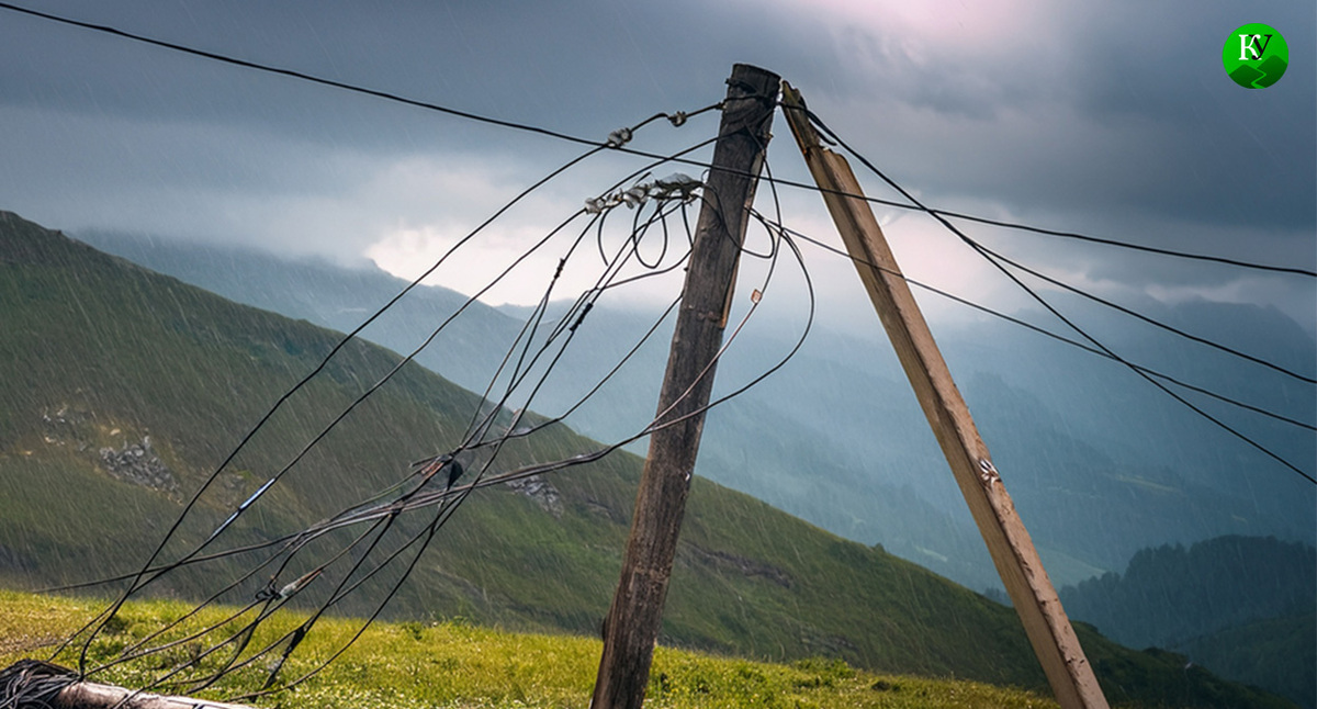 Обрыв проводов. Иллюстрация создана "Кавказским узлом" с помощью ИИ в программе Photoshop