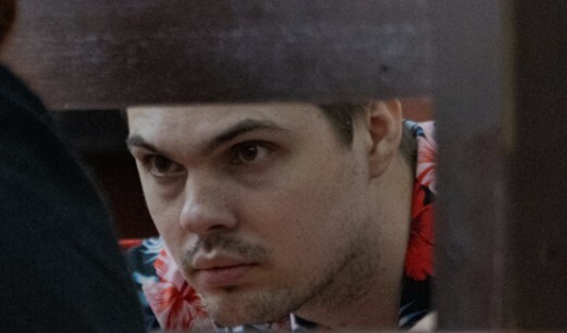 Антон Чечин в суде. Фото с сайта TV Pirveli.