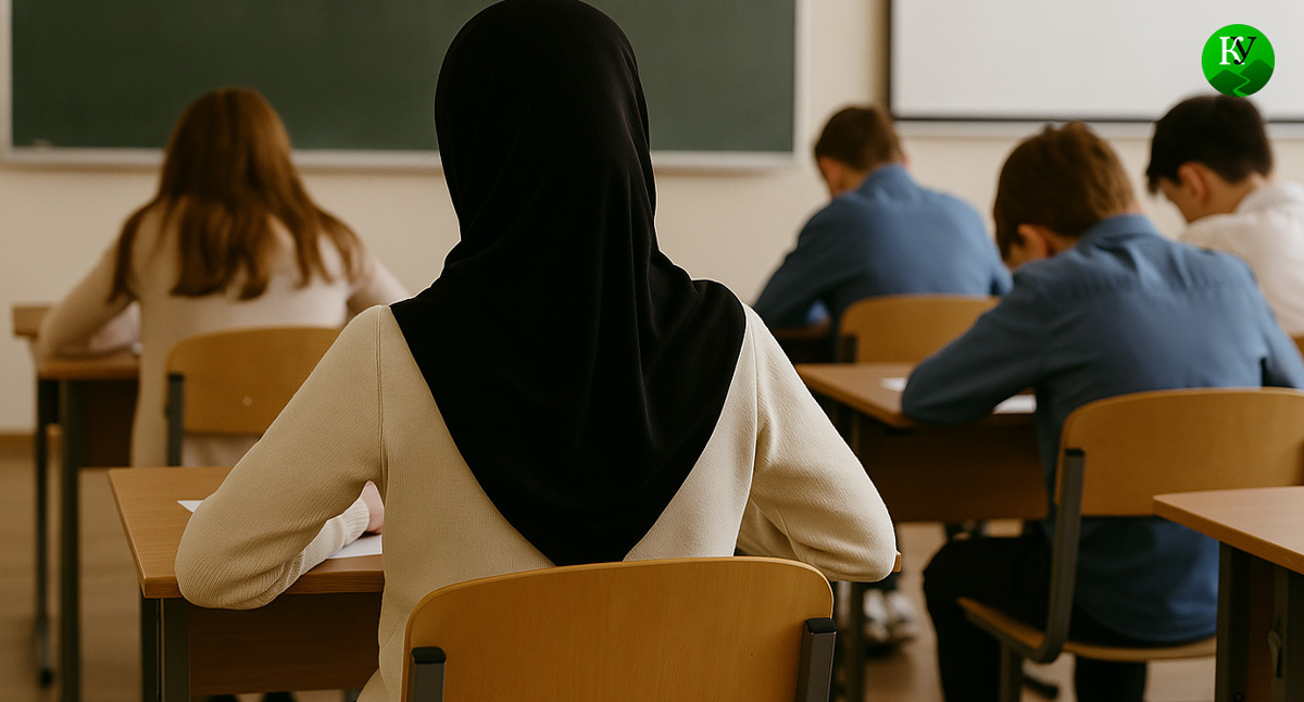 Школьники во время экзамена. Иллюстрация создана «Кавказским узлом» с помощью ИИ в программе Copilot