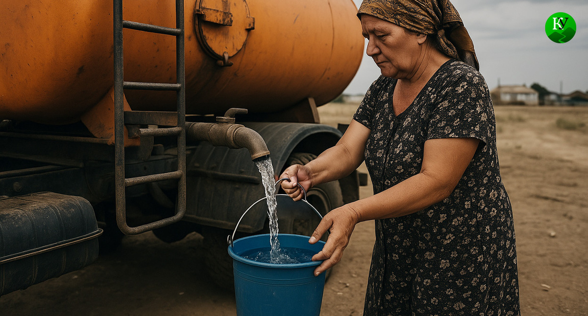 Подвоз воды. Иллюстрация создана «Кавказским узлом» с помощью ИИ в программе Copilot