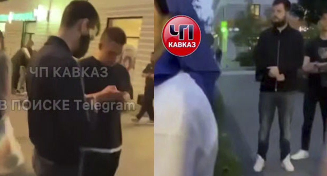 Конфликт с участием чеченцев. 18 июня 2025 г. Коллаж "Кавказского узла". Скриншот видео https://t.me/chp_kavkaz/23733