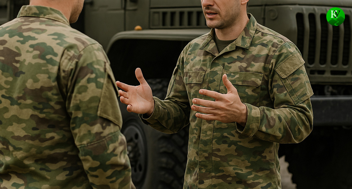 Военные спорят. Иллюстрация создана "Кавказским узлом" с помощью ИИ в программе Copilot