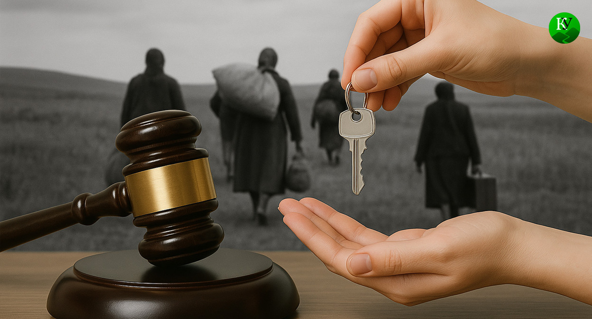 Суд и репрессированные. Иллюстрация создана "Кавказским узлом" с помощью ИИ в программе Copilot