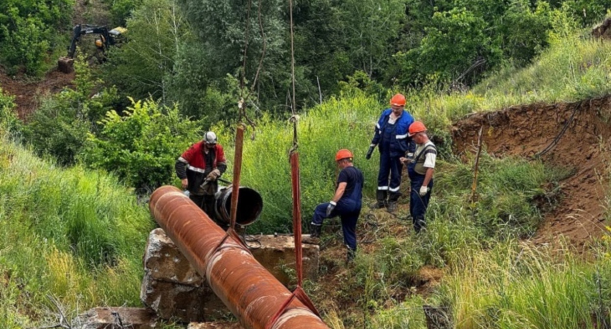 Ремонт водопровода в Котово. Фото: Единый портал ЖКХ Котово и Котовского района t.me