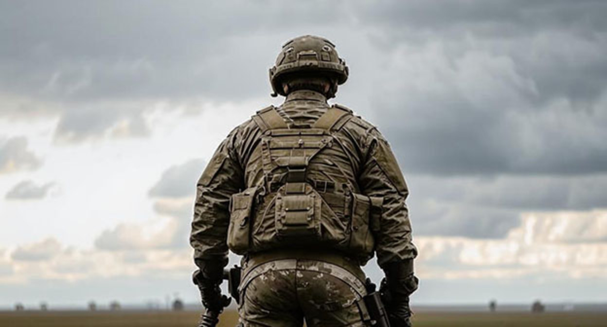 Военнослужащий. Иллюстрация "Кавказского узла", созданная при помощи программы Copilot