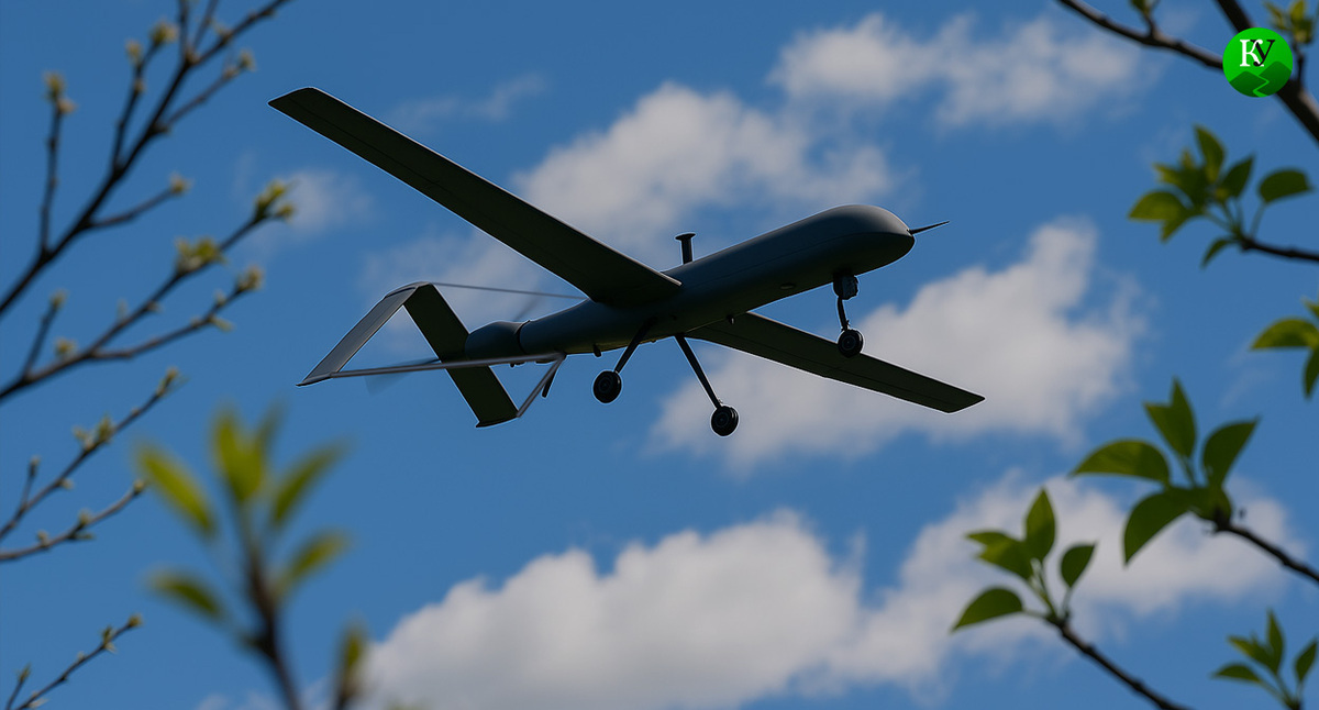 БПЛА в небе. Иллюстрация создана "Кавказским узлом" с помощью ИИ в программе Copilot