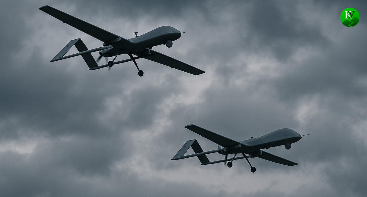 БПЛА в небе. Иллюстрация создана "Кавказским узлом" с помощью ИИ в программе Copilot