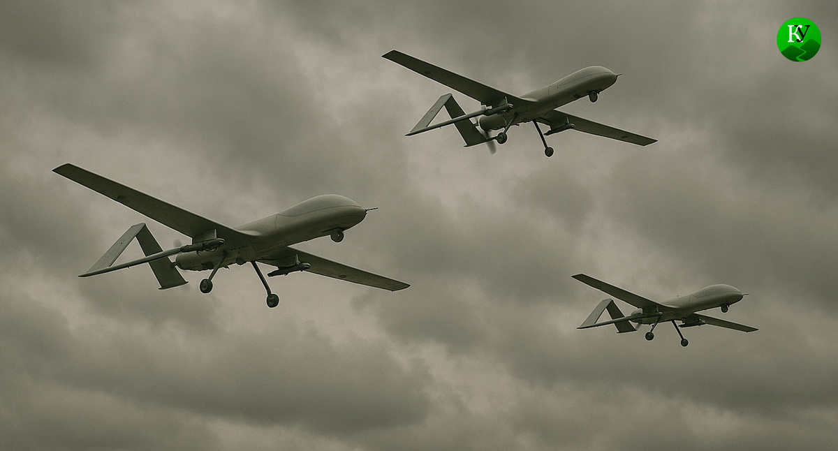 БПЛА в небе. Иллюстрация создана "Кавказским узлом" с помощью ИИ в программе Copilot