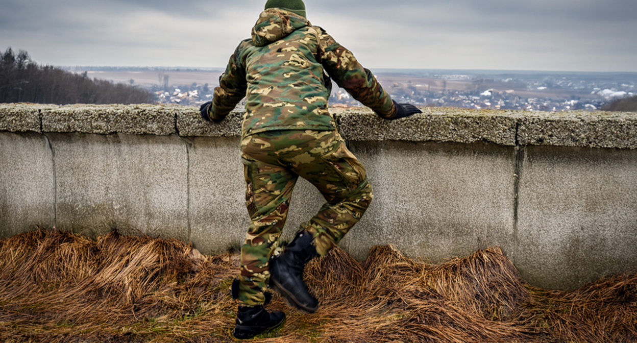Военный на СВО. Иллюстрация создана «Кавказским узлом» с помощью ИИ в программе Copilot