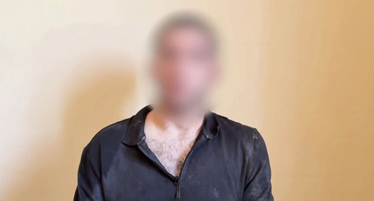 Задержанный в Ставропольском крае гражданин Азербайджана. Фото: ЦОС ФСБ РФ