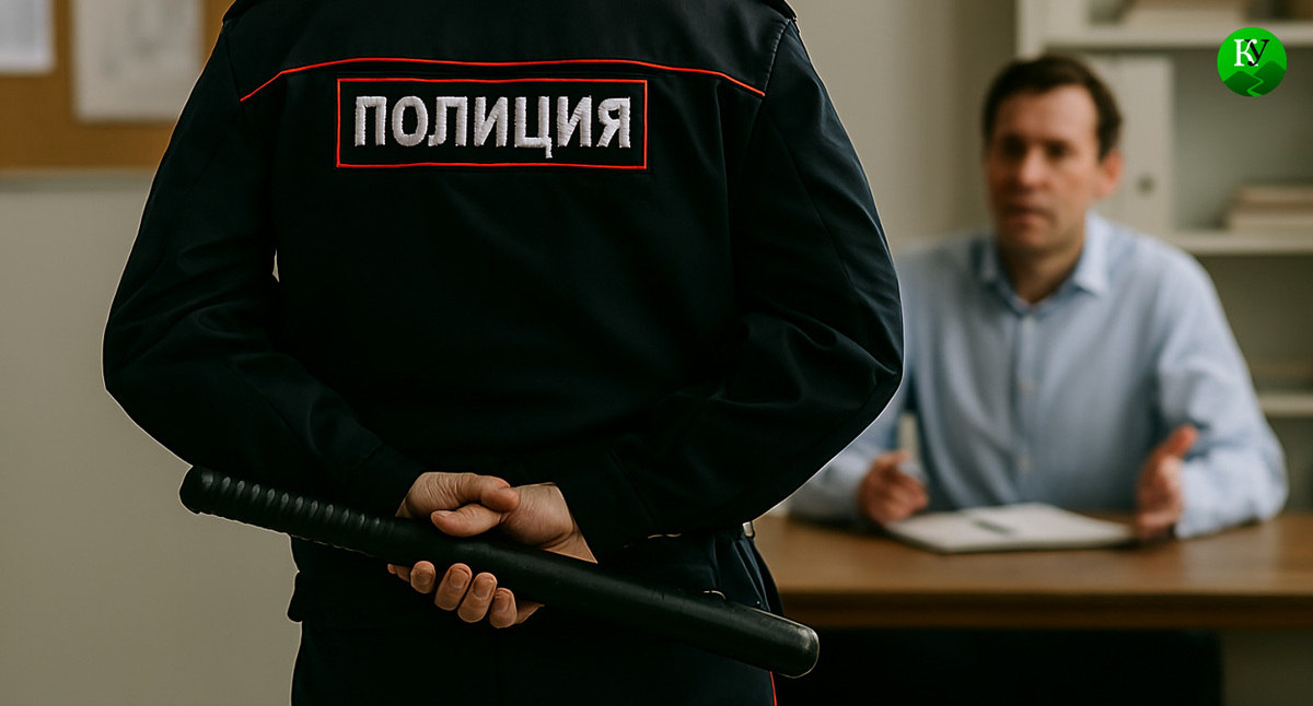 Полицейский и задержанный. Иллюстрация создана «Кавказским узлом» с помощью ИИ в программе Copilot