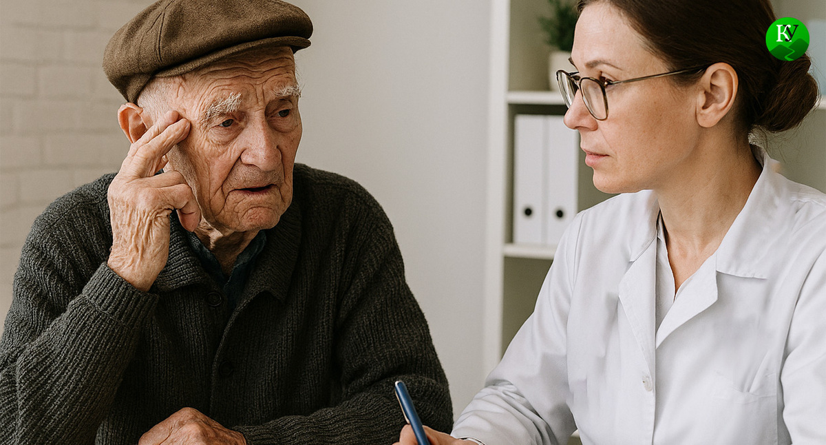 Пенсионер беседует с психиатром. Иллюстрация создана "Кавказским узлом" с помощью ИИ в программе Copilot