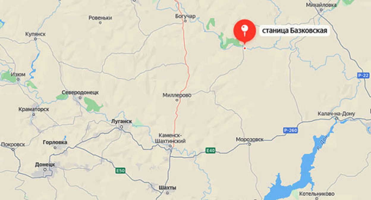Станица Базковская на карте Ростовской области. Фото: "Карты.Яндекс"