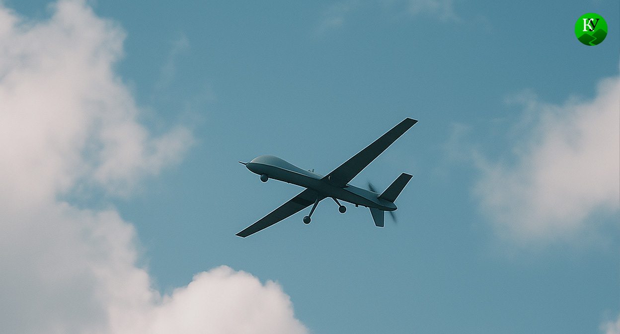 БПЛА в небе. Иллюстрация создана «Кавказским узлом» с помощью ИИ в программе Copilot