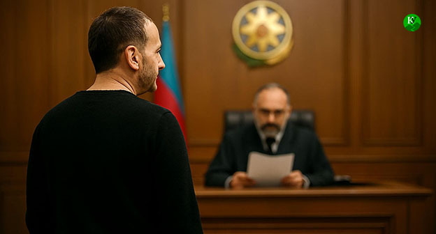 Мужчина в зале суда. Иллюстрация "Кавказского узла", созданная при помощи ИИ в программе Copilot