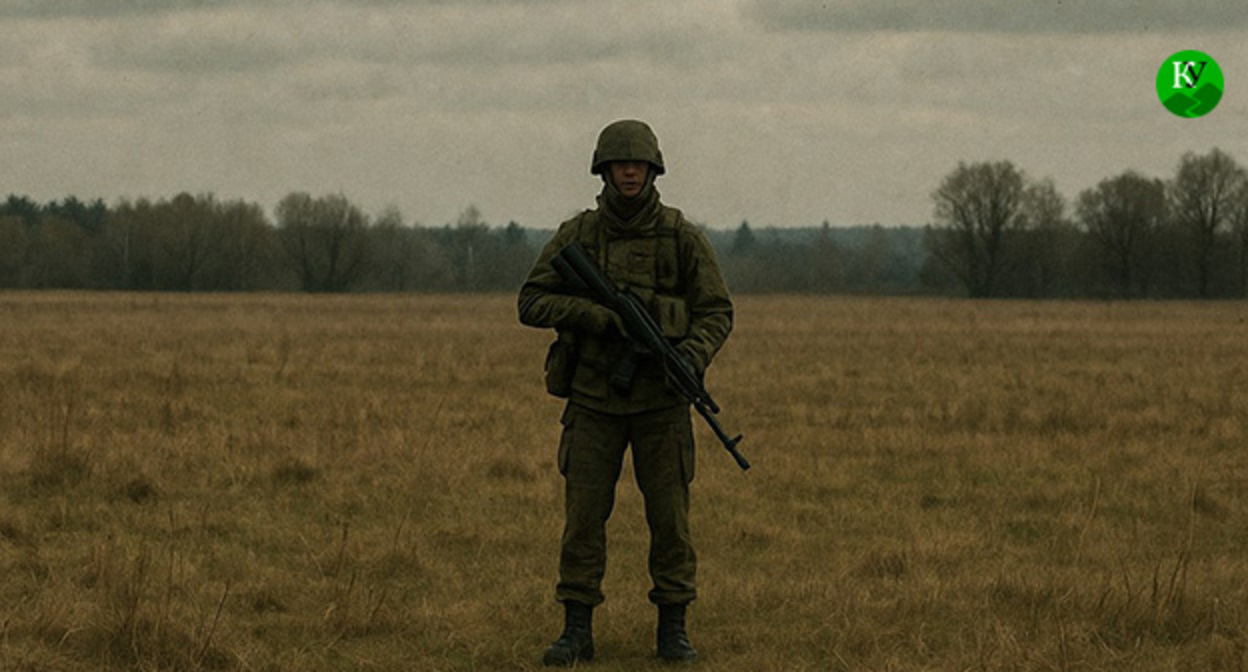 Военнослужащий. Иллюстрация "Кавказского узла" созданная при помощи ИИ в программе Copilot