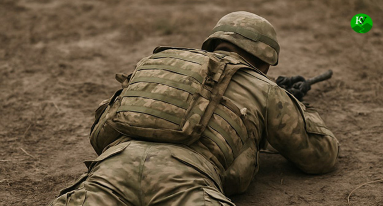 Военнослужащий. Иллюстрация "Кавказского узла" созданная ИИ при помощи программы Copilot