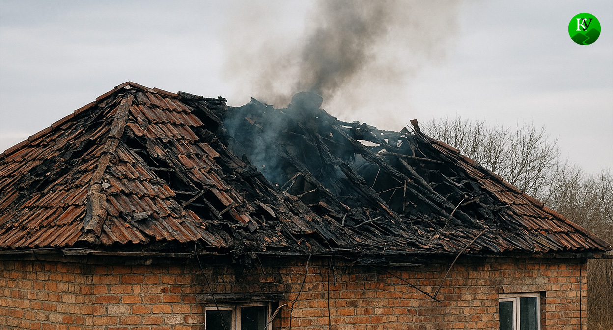 Повреждение крыши. Иллюстрация создана «Кавказским узлом» с помощью ИИ в программе Copilot