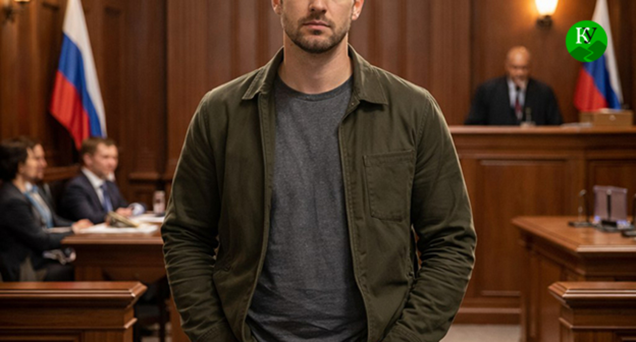 Мужчина в зале суда. Иллюстрация создана "Кавказским узлом" при помощи ИИ в программе Copilot