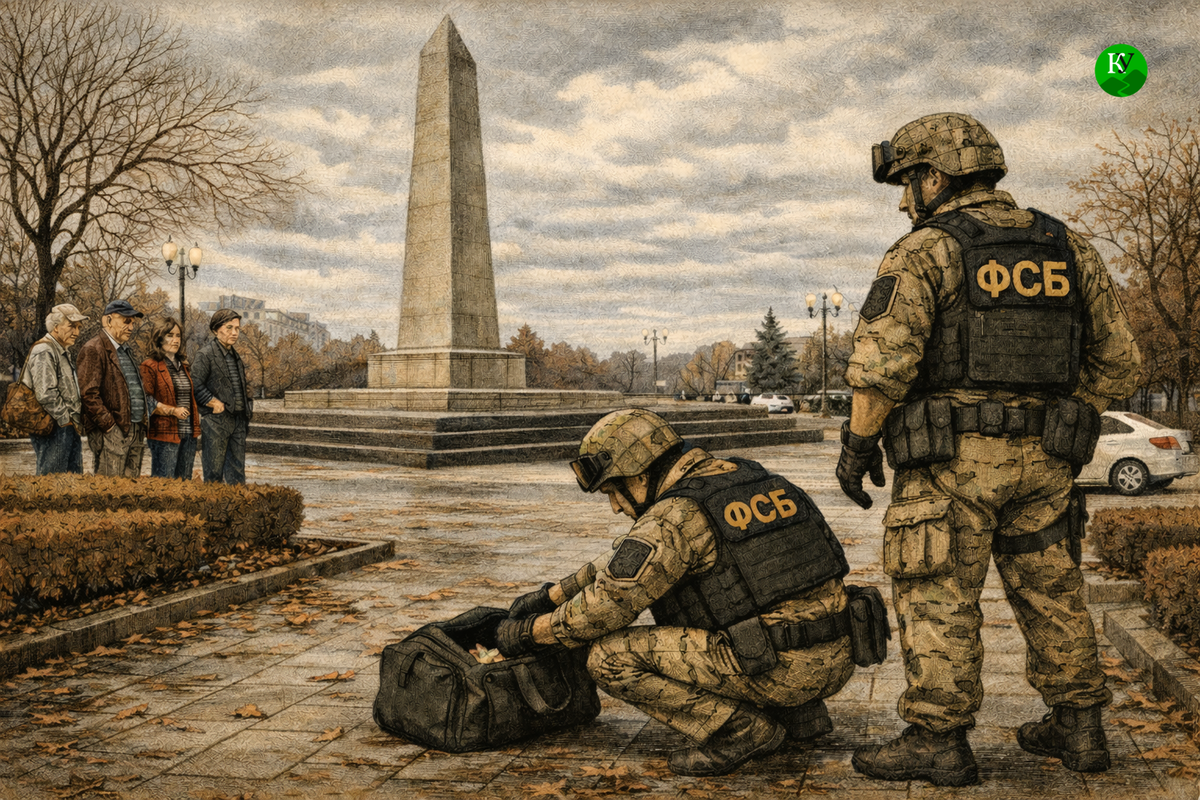 Сумка на площади. Иллюстрация создана "Кавказским узлом" с помощью ИИ в программе ChatGPT.