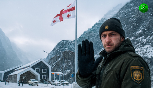 Пограничник в Грузии. Иллюстрация создана «Кавказским узлом» с помощью ИИ в программе Copilot
