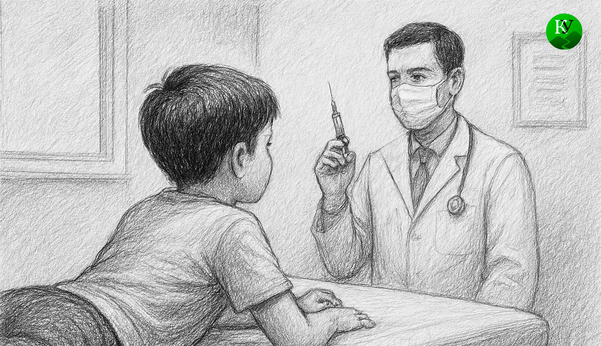 Врач и ребёнок. Иллюстрация создана «Кавказским узлом» с помощью ИИ в программе Copilot