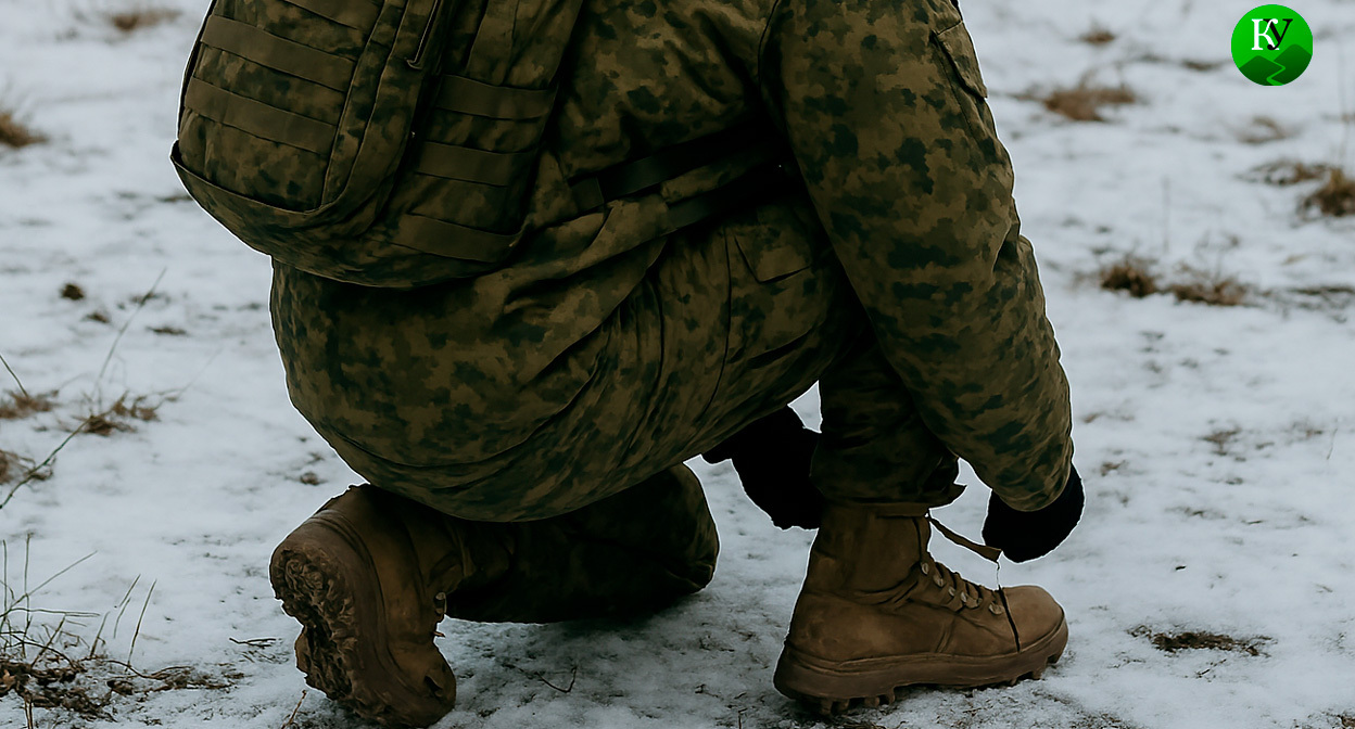 Военный на СВО. Иллюстрация создана «Кавказским узлом» с помощью ИИ в программе Copilot