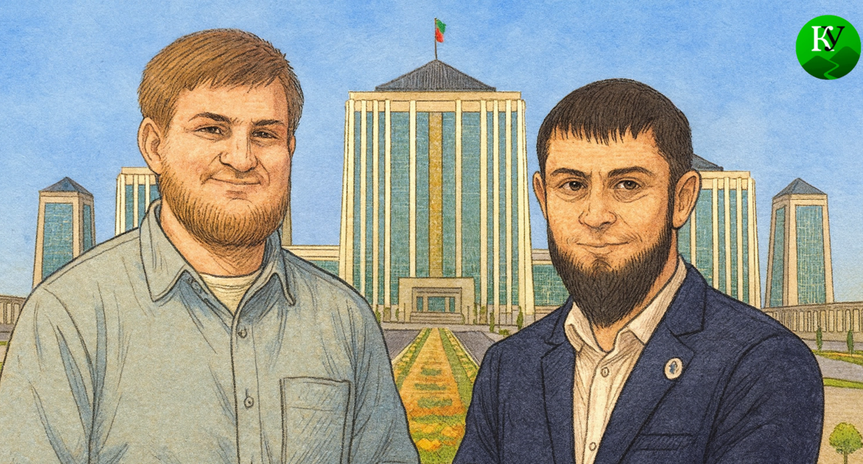 Ахмат Кадыров, Ахмед Дудаев. Иллюстрация создана "Кавказским узлом" с помощью ИИ в программе Copilot